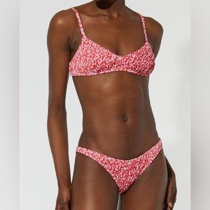 Solid and striped 2 piece swimsuit